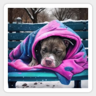 Sleepy Pit Bull Puppy Sticker